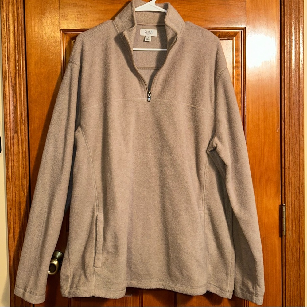 Croft & Barrow Tan Zip Up Sweater with Standing Collar
